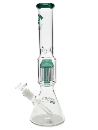 16" King 10-Arm Tree Perc Beaker Water Pipe by Diamond Glass
