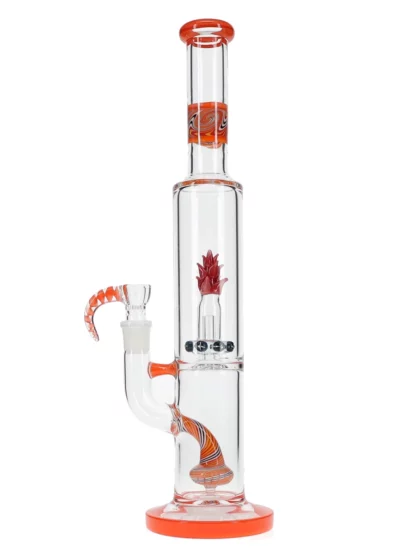 16" Dragon Flower Blossom Straight Neck Water Pipe