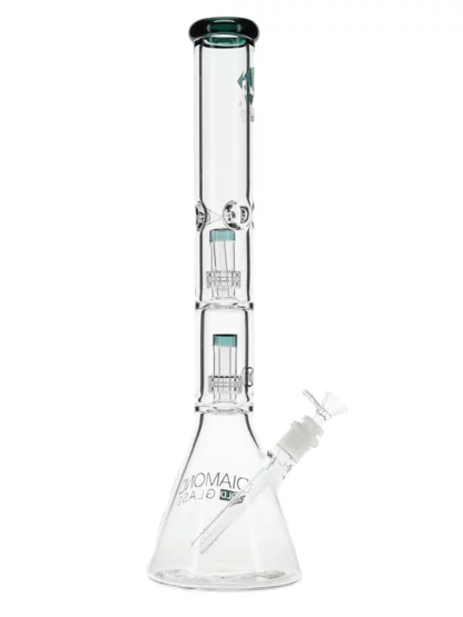 18" Dazed Double Matrix Showerhead Perc Beaker Bong by Diamond Glass