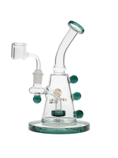 9" Tsunami Concentrate Rig Showerhead Marble Water Pipe - Amber