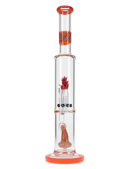 16" Dragon Flower Blossom Straight Neck Water Pipe
