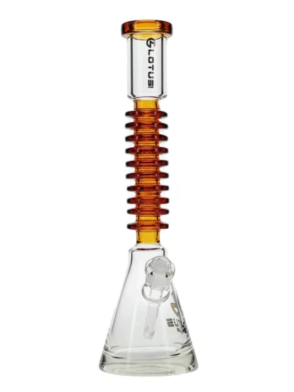17" Gear Rod Straight Neck Beaker Water Pipe by Lotus Glass