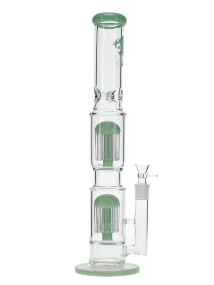18" Jelly Double 10-Arm Tree Perc Water Pipe by Diamond Glass