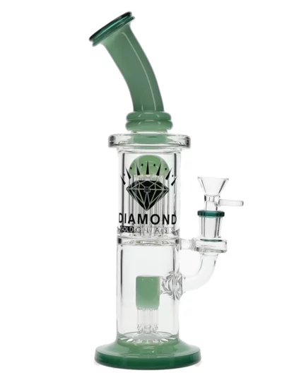 10" Diow Deux Tree x Stool Percs Water Pipe by Diamond Glass - Milk Green