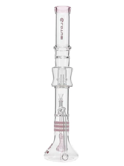 20" Transparent Straight Neck Beaker Water Pipe by Lotus Glass - Pink