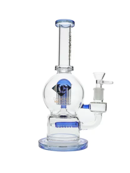 10" Orb Showerhead Dab Rig by Diamond Glass - Blue Violet