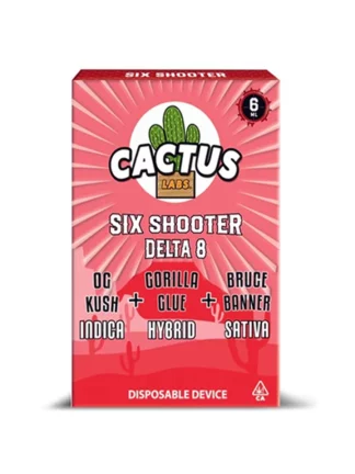 OG Kush | Gorilla Glue | Bruce Banner Cactus Labs Six Shooter D8 Disposable