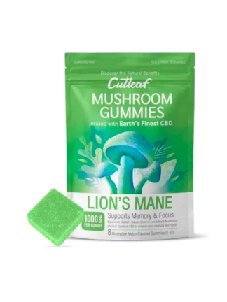 Lion's Mane Honeydew Melon Cutleaf Mushroom CBD Gummies 1000mg