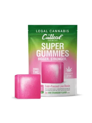 Kiwi Strawberry Cutleaf Live Resin Super Gummies 120mg