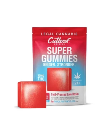 Tropical Fruit Punch Cutleaf Live Resin Super Gummies 120mg