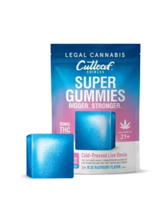 Blue Raspberry Cutleaf Live Resin Super Gummies 120mg