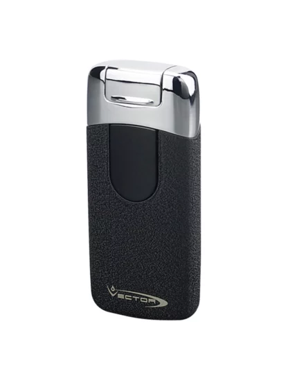 Vector Electron Double Flame Torch Lighter - Black Crackle Matte