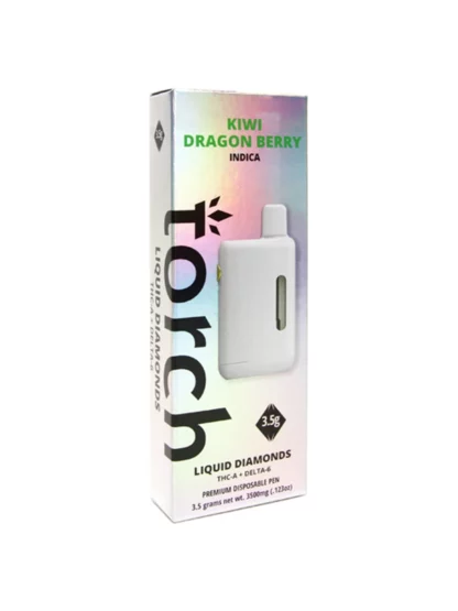 Kiwi Dragon Berry Indica Torch D6+THC-A Liquid Diamonds Vape 3.5G