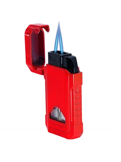 Vector Shield Double Flame Torch Lighter - Red Lacquer