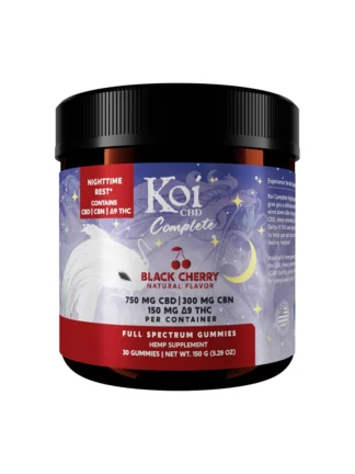Black Cherry Koi CBD + CBN + D9 Nighttime Rest Gummies 750mg