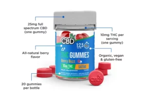 Berry Buzz Sativa CBDfx Delta 9 THC Gummies 500mg