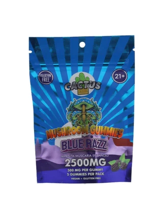 Blue Razz Cactus Labs Amanita Muscara Mushroom Gummies 2500mg