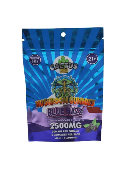 Blue Razz Cactus Labs Amanita Muscara Mushroom Gummies 2500mg