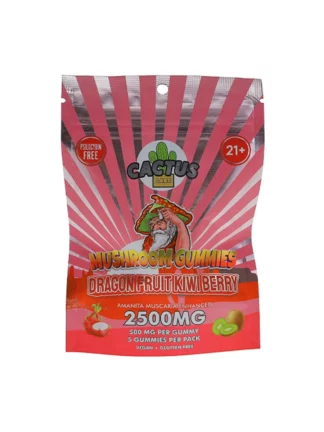 Dragon Fruit Kiwi Berry Cactus Labs Amanita Muscara Mushroom Gummies 2500mg