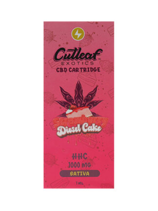 Strawberry Diesel Cake Sativa Cutleaf Exotics HHC CBD Cartridge 1000mg
