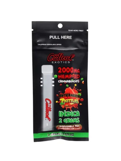 Watermelon Zkittlez Indica Cutleaf Exotics Hemp-XO (THC-O) Vape 2G