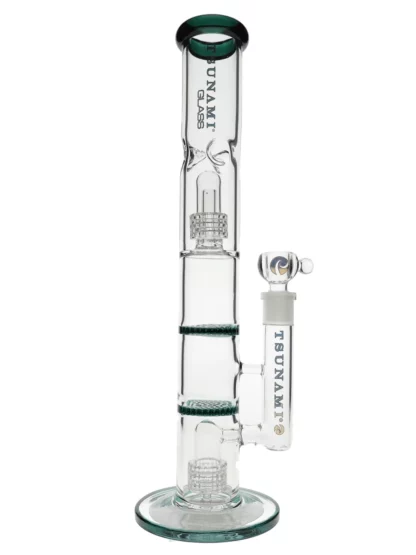 16" Tsunami Dual Domed Metrix Dual Honey Comb Perc Water Pipe
