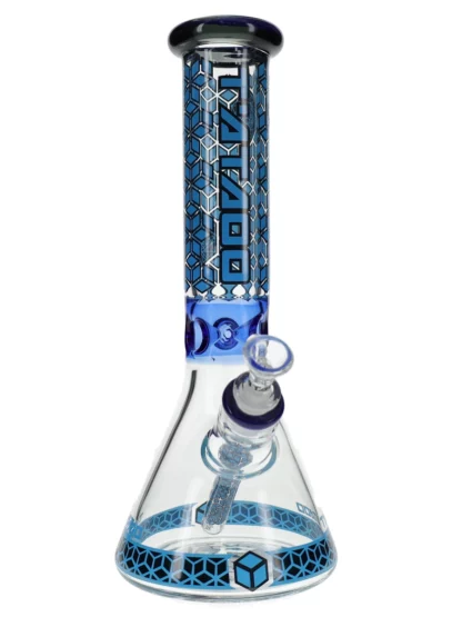 13” Dark Blue Pattern Beaker Water Pipe