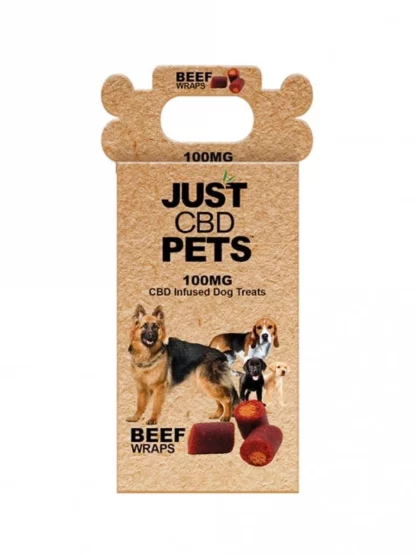Beef Wraps Just CBD Dog Treats 100mg 1