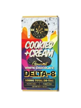 Cookies x Cream No Cap Hemp Co Delta 8 White Chocolate Bar 500mg