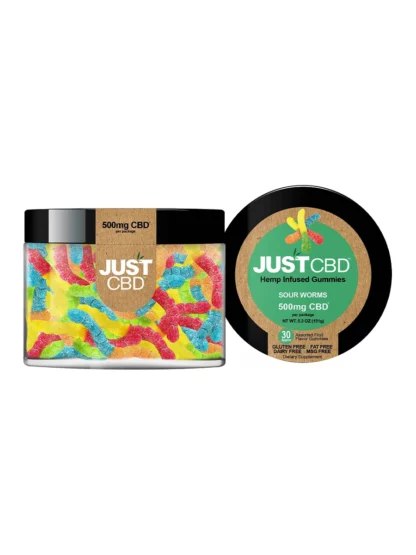 Just CBD Sour Worm Gummies 500mg