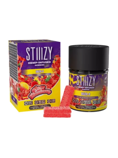 Sour Strawberry STIIIZY Delta 8 Hemp-Infused Gummies 1500mg
