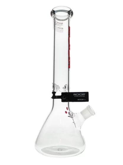 ROOR 14" Red Black 45x5mm Beaker Bong side