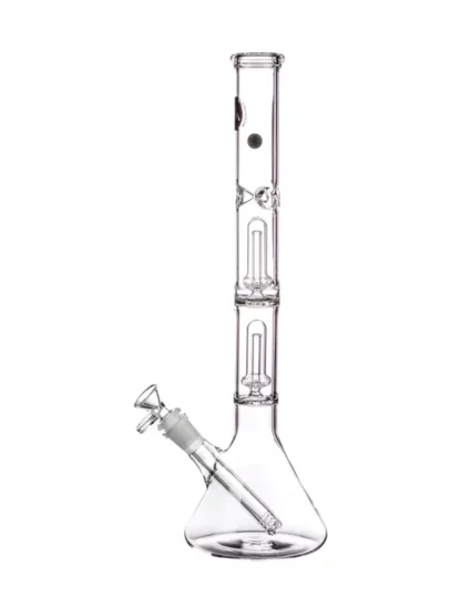 14 LA Double Showerhead Perc Beaker Bong side