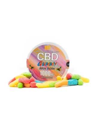 Bolt CBD Neon Mix Fruit Flavored Worm Gummies 1000mg