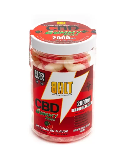 Watermelon Bolt CBD Gummy Rings 2000mg