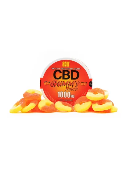 Peach Bolt CBD Gummy Rings 1000mg