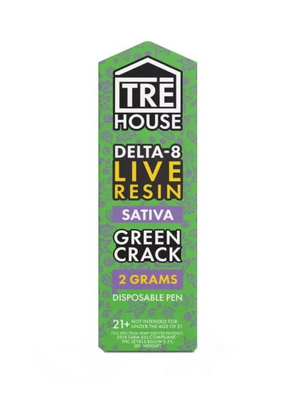 Green Crack Tre House Live Resin Delta 8 Vape 2G