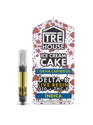 Ice Cream Cake Tre House D8 Live Resin D10+THC-P Cartridges 1G