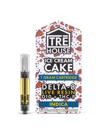 Ice Cream Cake Tre House D8 Live Resin D10+THC-P Cartridges 1G