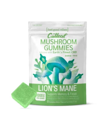 Lion’s Mane Cutleaf Mushroom Gummies Zero THC 1000mg