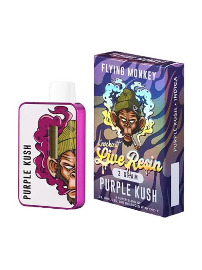 Purple Kush Flying Monkey Live Resin Knockout Blend Vape 2G