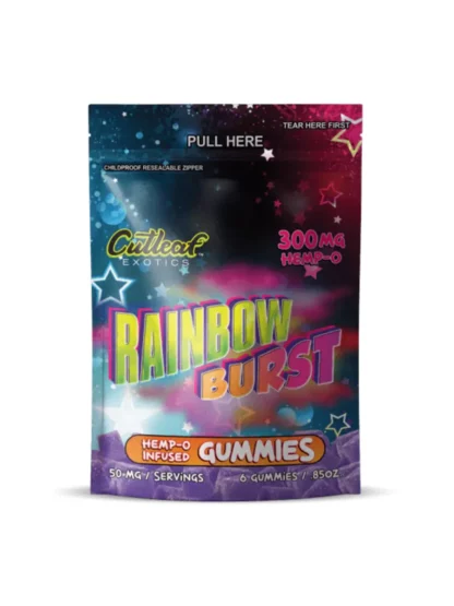 Rainbow Burst Cutleaf Exotics Hemp-O Gummies 300mg