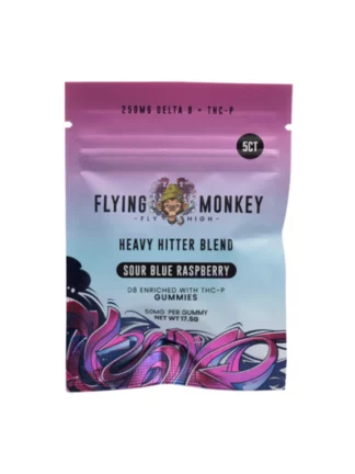 Sour Blue Raspberry Flying Monkey Heavy Hitter Blend Gummies 250mg