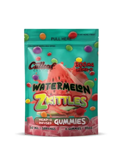 Watermelon Zkittles Cutleaf Exotics Hemp-O Gummies 300mg