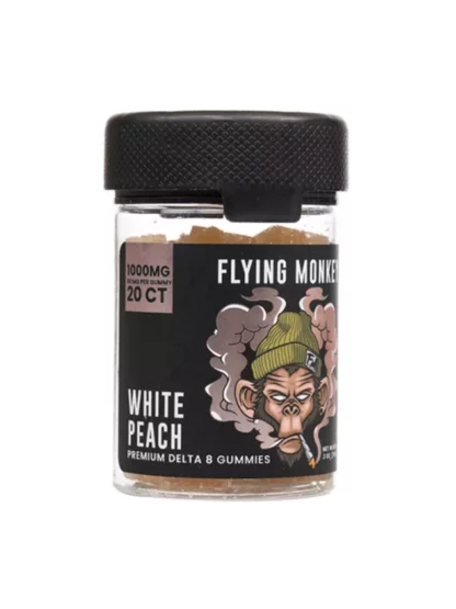 White Peach Flying Monkey Delta-8 Gummies 1000mg