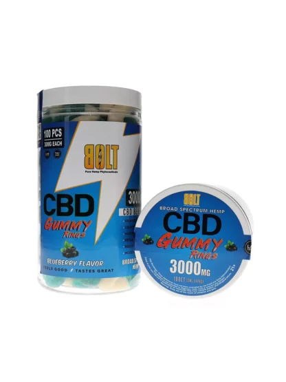 Blueberry Bolt CBD Gummy Rings 3000mg