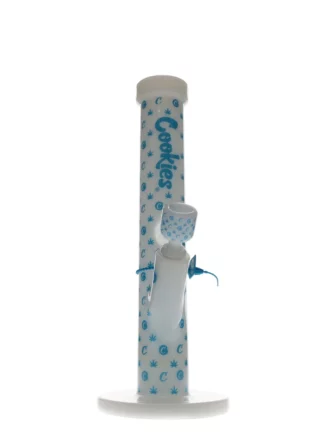 14" Cookies V Straight Water Pipe - White