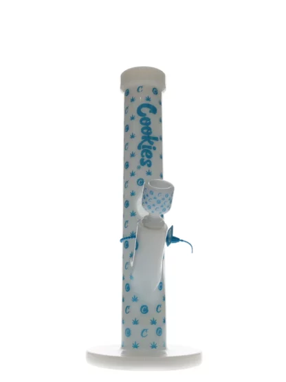 14" Cookies V Straight Water Pipe - White