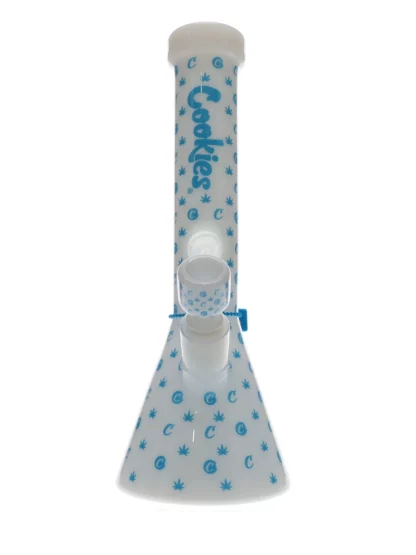 14" Cookies V Beaker Bong - White