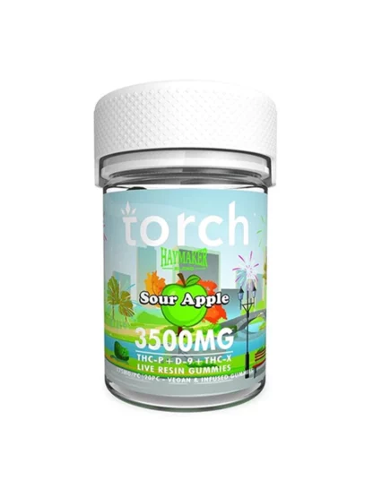 Sour Apple Torch Haymaker Blend Live Resin Gummies 3500mg